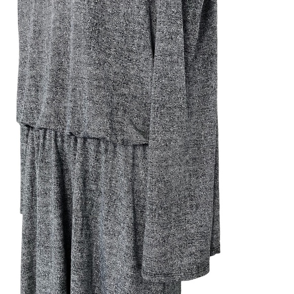 LONDON TIMES Gray Cold Shoulder Blouson Stretch Knit Knee Length Dress sz 10 - Picture 4 of 16